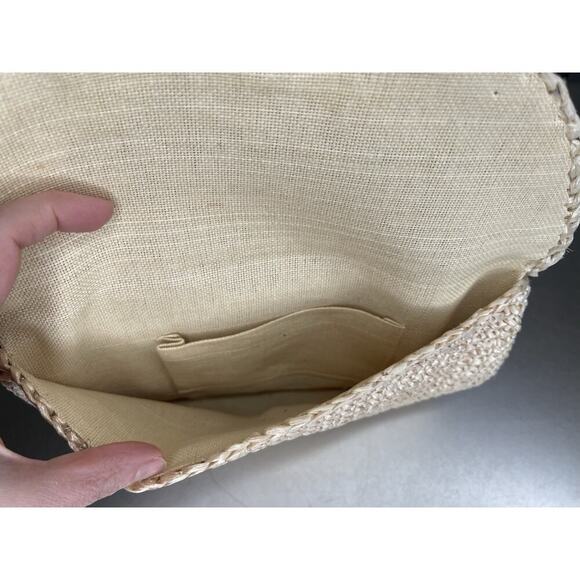 Dayne Taylor Raffia Handbag Japan Metal Turnlock 1960s Vintage Double Sided - Picture 5 of 7